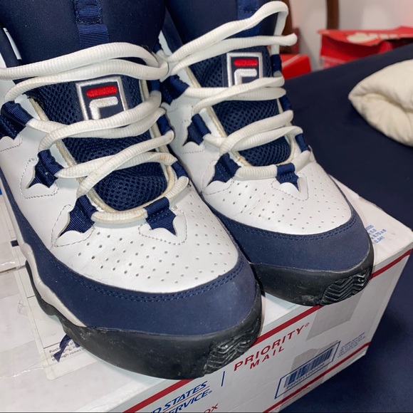 Mens Fila Grant Hill 1 shoes size 8 white and navy - Picture 4 of 11
